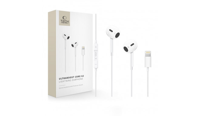 TECH-PROTECT ULTRABOOST LIGHTNING EARPHONE CORE G2 WHITE