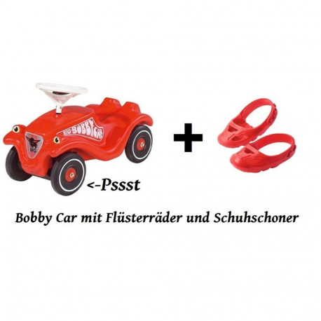 Bobby-Car-Classic (rot/schwarz, Flüsterräder und Schuhschonern)