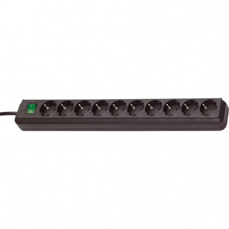 Eco-Line Steckdosenleiste 10-fach (schwarz, 3 Meter)