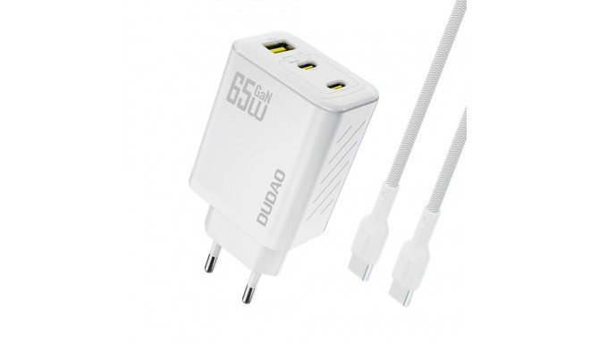 Dudao A29C 65W GaN Wall Charger + USB-C Cable - White