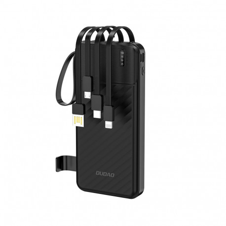 Dudao K11 10000mAh Powerbank with Built-in Cables - Black