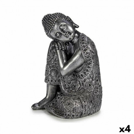 Decorative Figure Gift Decor XS19701-B XS19701-B Silver Buddha Sitting 20 x 30 x 20 cm (4 Units)