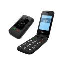 eSTAR Digni Flip 6,1 cm (2,4") 102 g must, punane seenioritele telefon