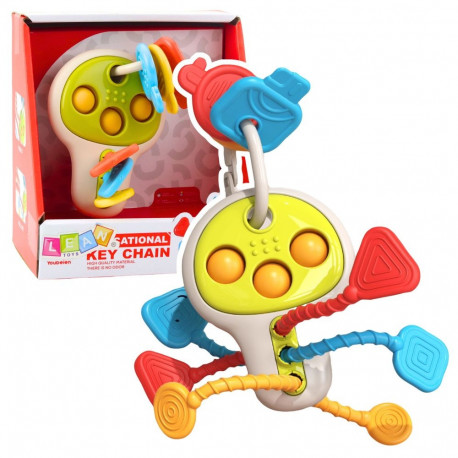 värvilised sensoorilised hariduslikud võtmed liigutatavate elementidega väikelapsele