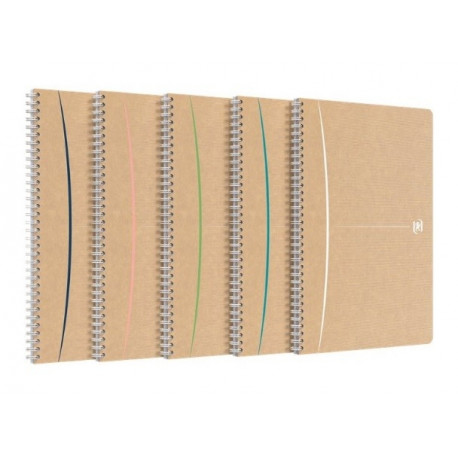 Kaustik A5 ruut 5x5 50lehte spiraalköide kartong Oxford Touareg Recycled taaskasutatud paber