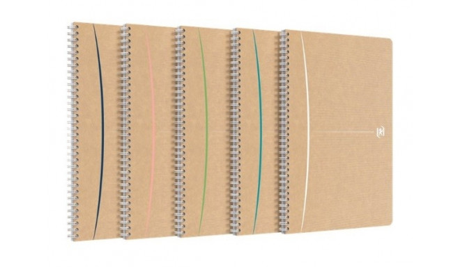 Kaustik A5 ruut 5x5 50lehte spiraalköide kartong Oxford Touareg Recycled taaskasutatud paber