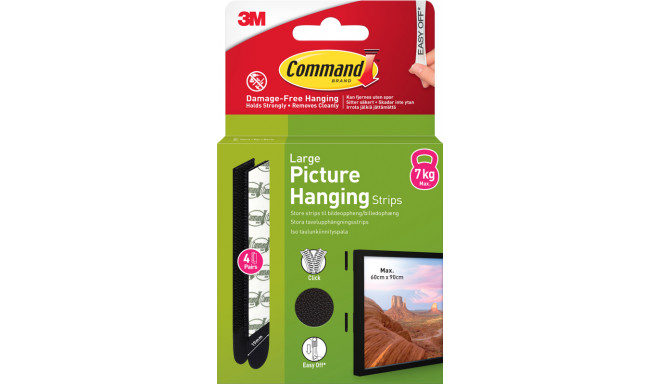3M Command Strips Large 4pcs, black