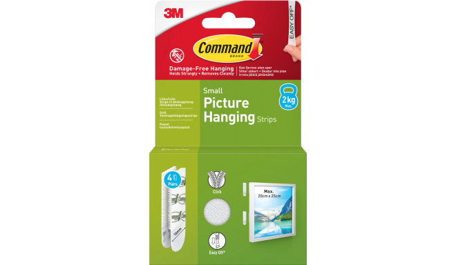 3M Command Strips Small 4pcs, white