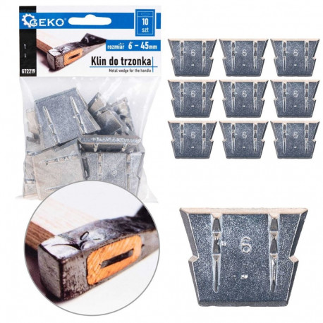 Ķīlis kātam, metāla, 6 mm, 10 gab., G72219, GEKO