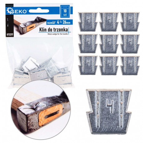 Ķīlis kātam, metāla, 4 mm, 10 gab., G72217, GEKO