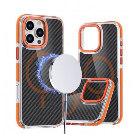 Case for Samsung A17 / A18 Fiber compatible with MagSafe orange