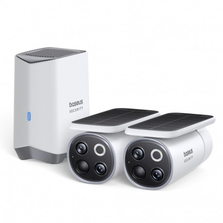 Baseus Security S1 Pro Dual 3K Outdoor Surveillance Kit (2 Cameras) – White