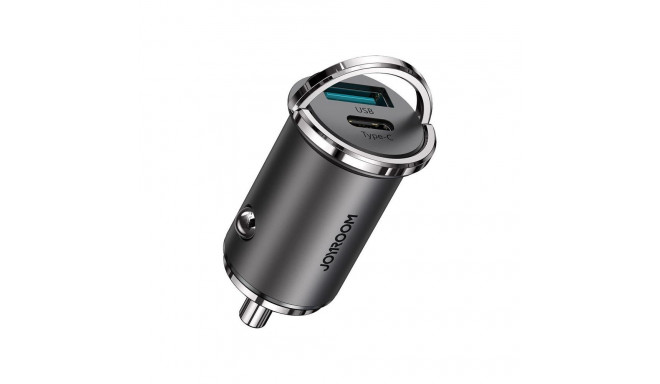 Joyroom fast car charger USB Type C / USB 45 W 5 A Power Delivery Quick Charge 3.0 AFC SCP gray (C-A