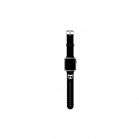 Karl Lagerfeld KLAWLSLCK Apple Watch Strap 42/44 / 45mm black / black strap Silicone Choupette Heads