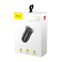 Baseus Square PPS smart car charger with USB Quick Charge 4.0 QC 4.0 and USB-C PD 3.0 SCP ports blac