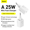 Baseus Si USB-C 25W 3A fast charger with USB-C / USB-C 1m cable - white