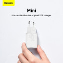 Baseus Si USB-C 25W 3A fast charger with USB-C / USB-C 1m cable - white