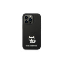 Karl Lagerfeld KLHCP14LSLCTBK iPhone 14 Pro 6.1 "hardcase black / black Silicone Choupette Body Karl Lagerfeld KLHCP14LSLCTBK iPhone 14 Pro 6.1 "hardcase black / black Silicone Choupette Body