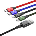 Baseus cable USB 4in1 Lightning / 2x USB Type C / micro USB cable in nylon braid 3.5A 1.2m black (CA