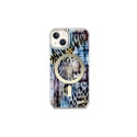 Guess Leopard MagSafe case for iPhone 14 - blue
