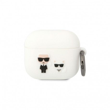 Karl Lagerfeld KLACA3SILKCW AirPods 3 cover white/white Silicone Karl & Choupette