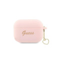 Guess GUAP2LSCHSP AirPods Pro 2 cover pink/pink Silicone Charm Heart Collection