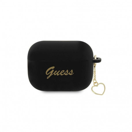 Guess GUAP2LSCHSK AirPods Pro 2 cover black/black Silicone Charm Heart Collection