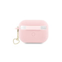 Guess GUAP2LSCHSP AirPods Pro 2 cover pink/pink Silicone Charm Heart Collection