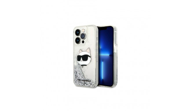 Karl Lagerfeld KLHCP14XLNHCS iPhone 14 Pro Max 6.7" silver/silver hardcase Glitter Choupette Head