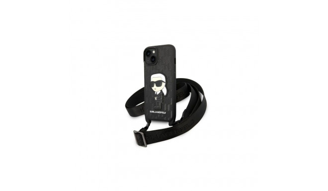 Karl Lagerfeld KLHCP14MSTKMK iPhone 14 Plus 6.7" black/black hardcase Monogram Ikonik Patch