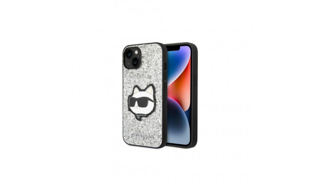 Karl Lagerfeld KLHCP14MG2CPS iPhone 14 Plus 6.7" silver/silver hardcase Glitter Choupette Patch