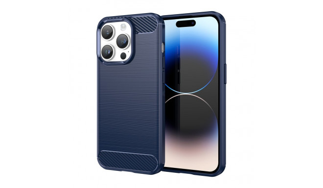 Carbon Case for iPhone 14 Pro Max flexible gel back cover blue