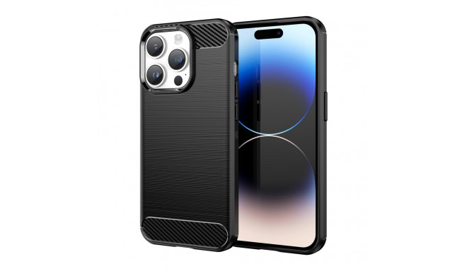 Carbon Case iPhone 14 Pro flexible gel back cover black