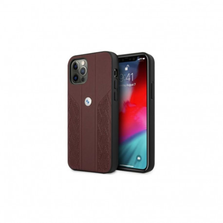 BMW Leather Curve Perforate Case for iPhone 12 / iPhone 12 Pro - Red