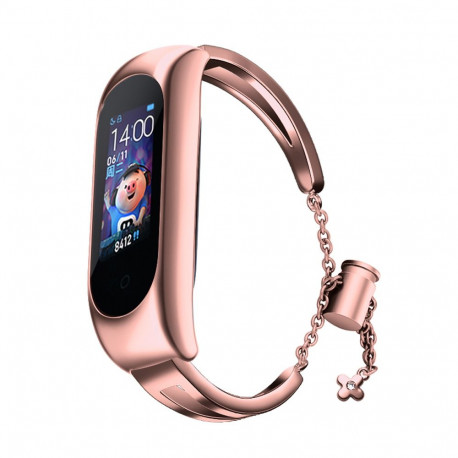 Metal bracelet for Xiaomi Mi Band 3 / 4 / 5 / 6 band strap - pink