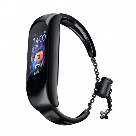 Metal bracelet for Xiaomi Mi Band 3 / 4 / 5 / 6 band strap - black