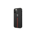 Ferrari FEOMSHCP12LBK iPhone 12 Pro Max black/black hardcase Off Track Leather Nylon Stripe