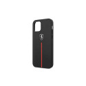 Ferrari FEOMSHCP12LBK iPhone 12 Pro Max black/black hardcase Off Track Leather Nylon Stripe