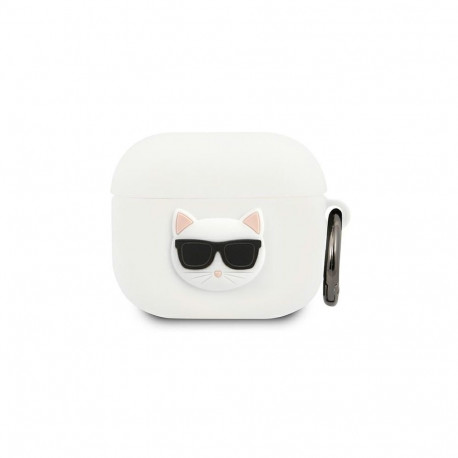 Karl Lagerfeld Silicone Choupette Case for AirPods 3 - White