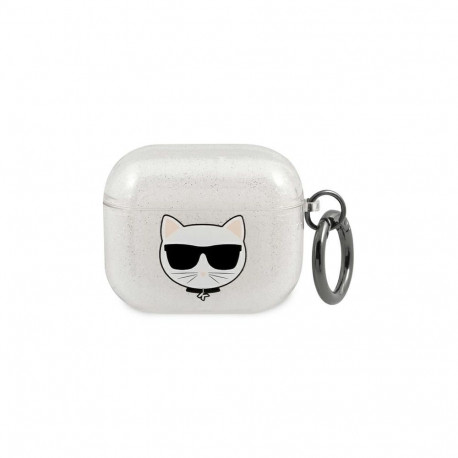 Karl Lagerfeld Glitter Choupette case for AirPods 3 - silver