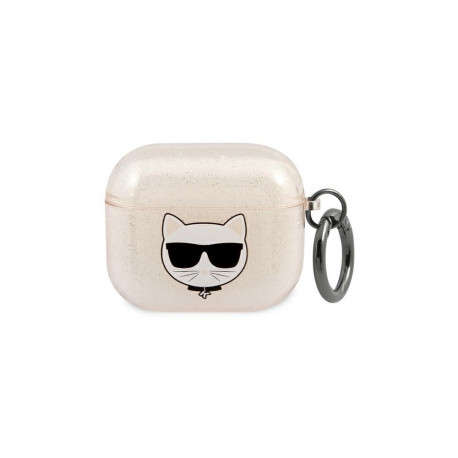 Karl Lagerfeld Glitter Choupette Case for AirPods 3 - Gold