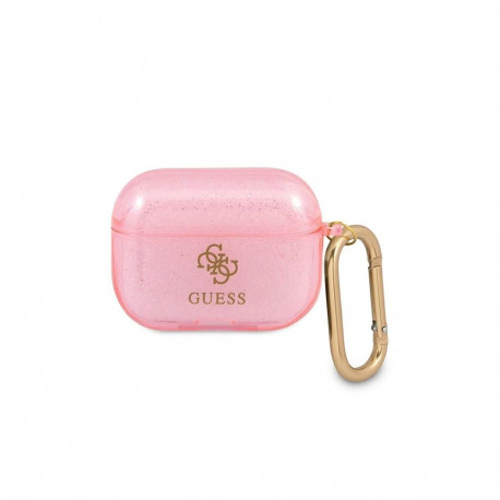 Guess GUAPUCG4GP AirPods Pro cover pink/pink Glitter Collection