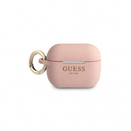 Guess GUAPSGGEP AirPods Pro cover pink/pink Silicone Glitter