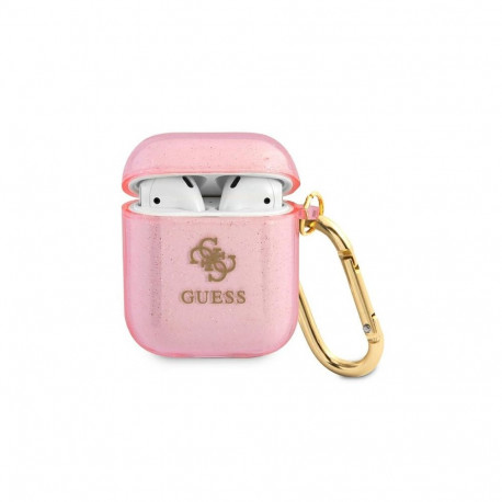 Guess GUA2UCG4GP AirPods cover pink/pink Glitter Collection