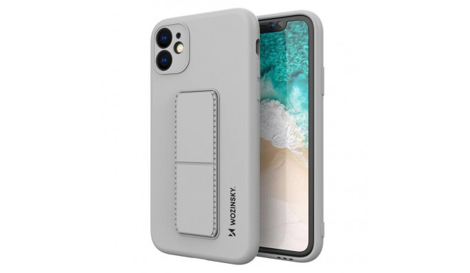 Wozinsky Kickstand Case silicone case with stand iPhone 12 Pro Max gray