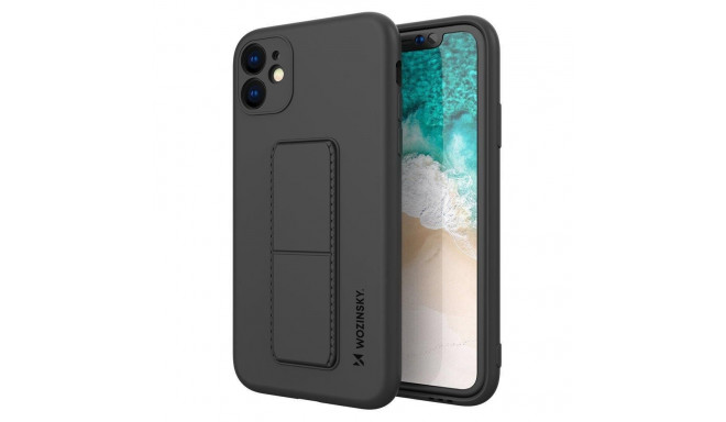 Wozinsky Kickstand Case silicone case with stand iPhone 12 Pro Max black