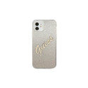 Guess GUHCP12SPCUGLSGO iPhone 12 mini 5.4" gold/gold hardcase Glitter Gradient Script