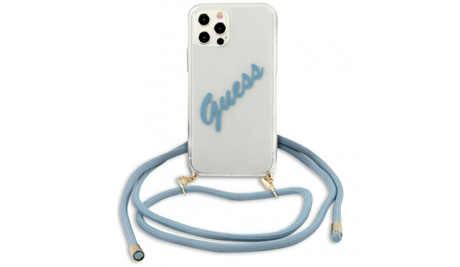 Guess GUHCP12LCRTVSBL iPhone 12 Pro Max 6.7" blue/blue hardcase Script Vintage