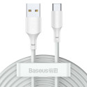 Baseus 2x USB-A - USB Type C cable fast charging Quick Charge 40 W 5 A 1.5 m - white (TZCATZJ-02)