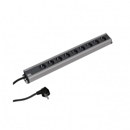 Bachmann 300.001 power extension 2 m 9 AC outlet(s) Indoor Black, Grey